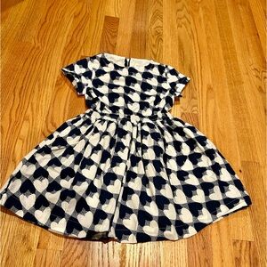 Crewcuts Navy and White Heart Dress